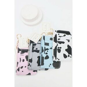 Cow Pattern Coin Purse- Light Gray